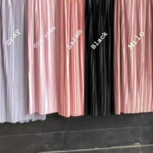 ▲ Rok plisket lurus Rok plisket import Rok polos panjang ۩