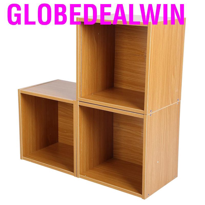 Modern Cube Bookcase Bookshelf With 3 Cubby Shelves Display Shelf Rack Shopee Indonesia