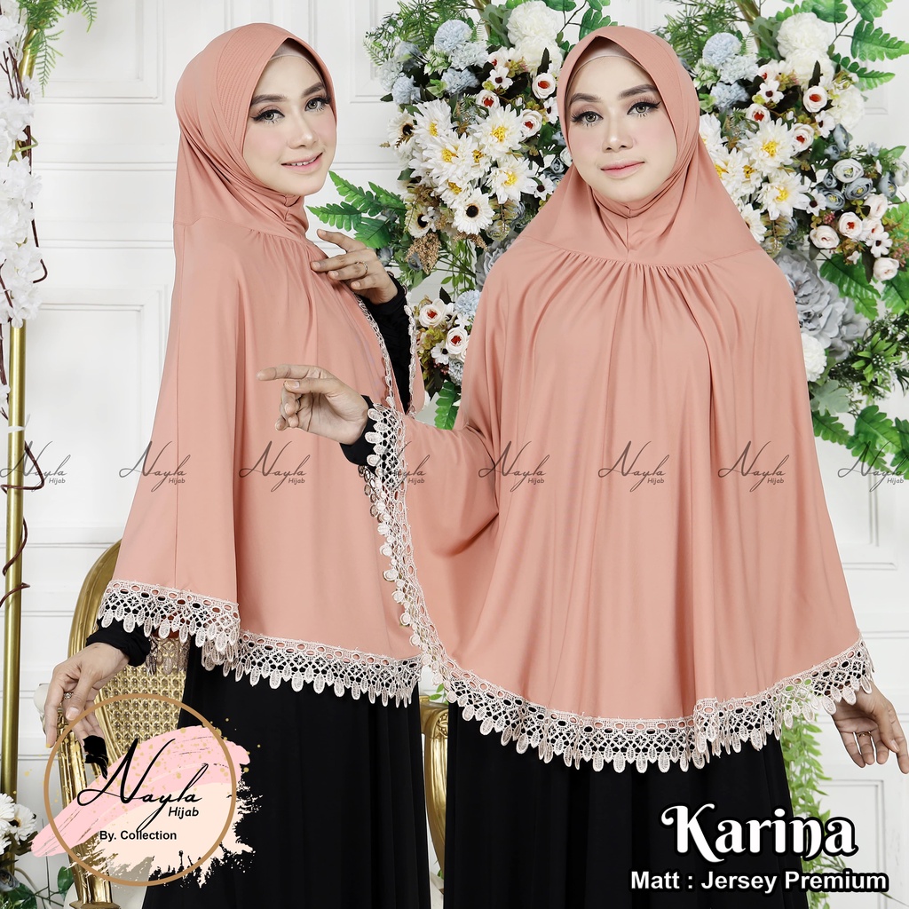 COD-JILBAB INSTAN TERBARU KERUDUNG INSTAN JERSEY PREMIUM HIJAB BERGO JUMBO RENDA KARINA NAYLA HIJA'B