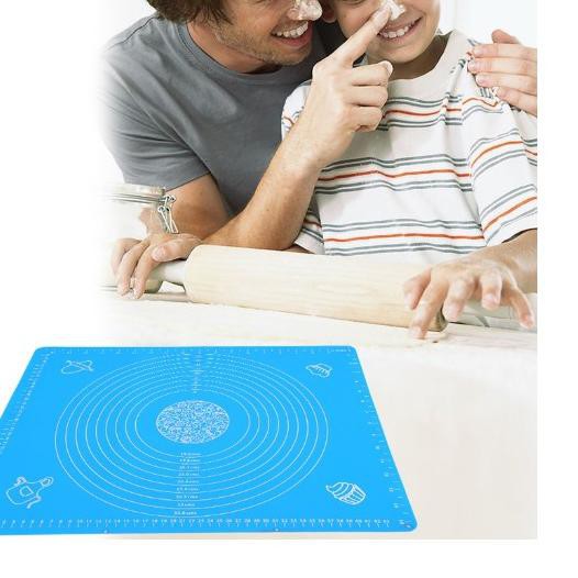 

♗Langsung Kirim Alas adonan silikon anda angka penggaris 50x40 cm tidak lengket (Pink atau Biru) HT3