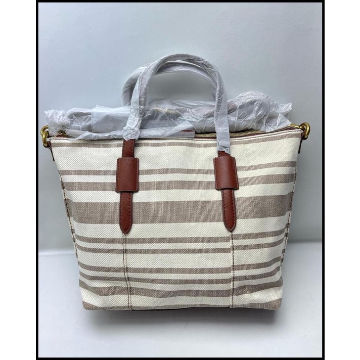 Fossil Skylar Satchel Neutral Stripe