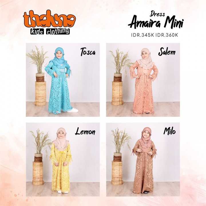 ( 2kg masuk 2pc ) Dress Amaira Mini by Thaluna Kids - Dress Pakaian Anak Perpuan Muslim