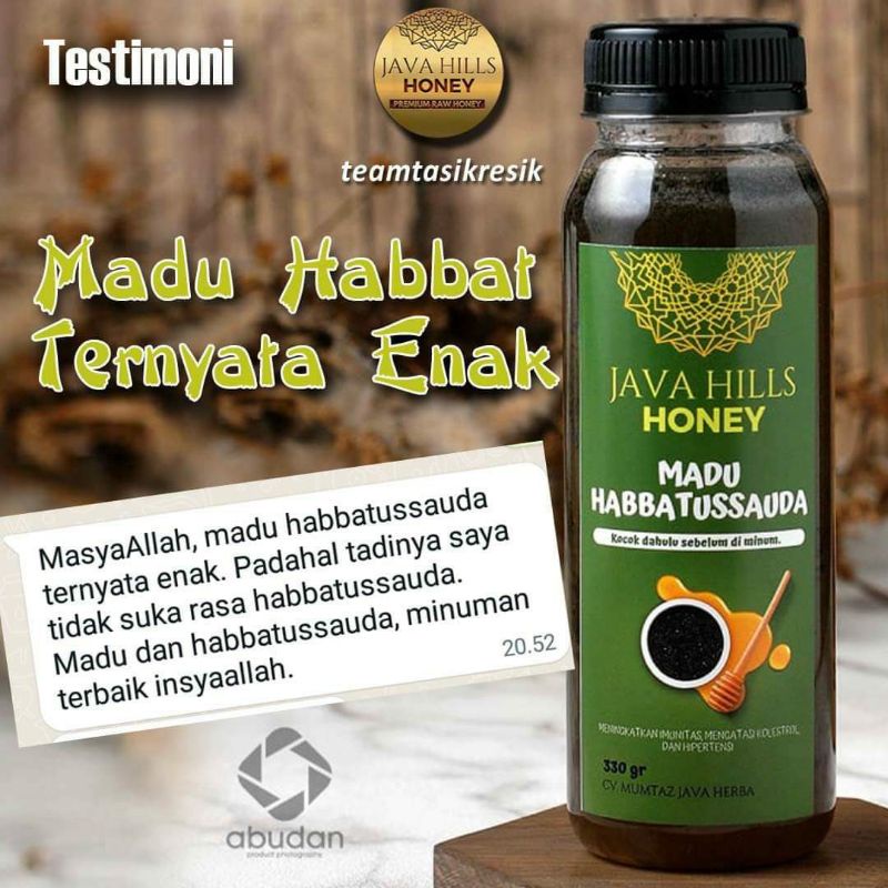 JAVAHILLS HONEY GRATIS SENDOK KAYU / MADU HABBATS / MADU HABBATUSSAUDA JAVAHILLS HONEY / HABBATUSSAUDA / THIBUN NABAWI