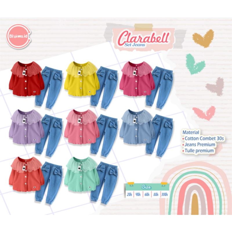 CLARABELL SET JEANS BLOOMS.ID size 2-4-6 Tahun
