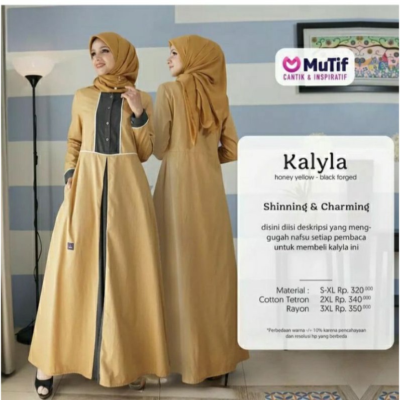 Mutif Sarimbit Kalyla Honey Yellow Mutif Kalyla Khalil Little Kalyla Khalil Baju Muslim Gamis Sarimbit Keluarga Lebaran Terbaru Ori Mutif