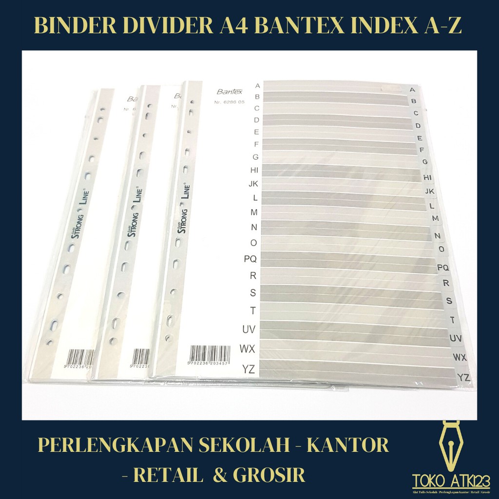 Binder Divider / Pembatas Binder Ukuran A4 Merk Bantex Index A-Z