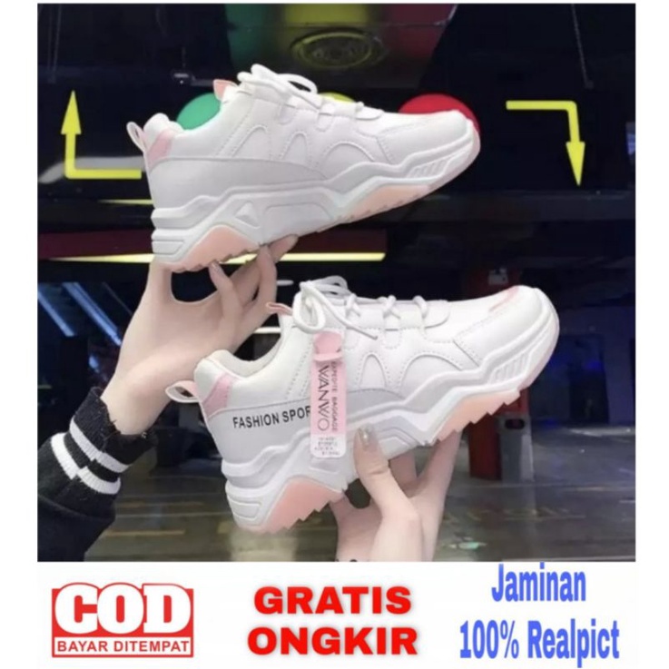 Baho-Sepatu Sneaker Tali Wanwon Sepatu Wanita Sepatu Wanita Tali