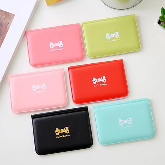 Dompet Kartu Pita Cute Ribbon Warna Warni Mini Korea Wanita ATM Card Wallet 12 Lembar