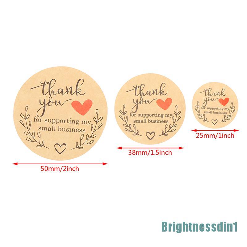 (Brightnessdin1) 500pcs / Set Stiker Label 3 Ukuran Tulisan Thank You Untuk Amplop / Scrapbook