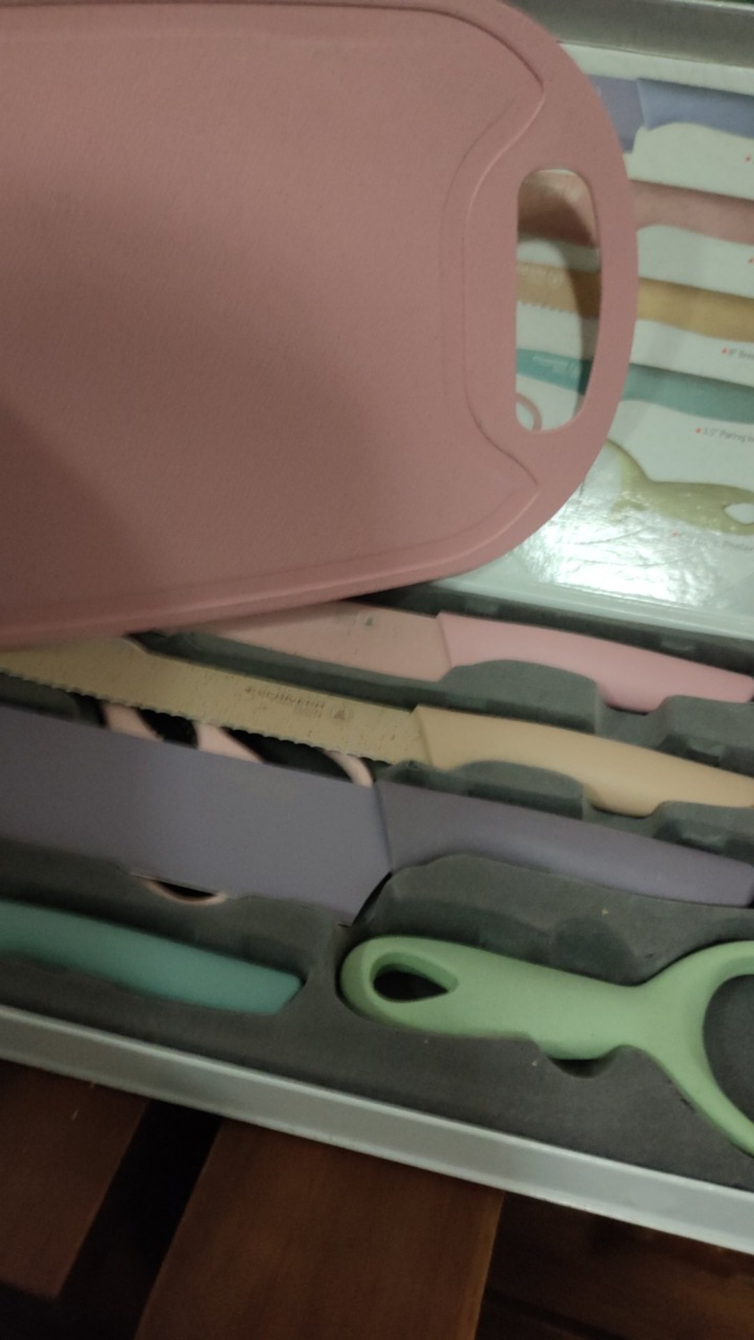 Pisau Set Dapur Kitchen Knife Rainbow Set 6pcs Warna Warni Parutan Peeler Pisau Roti Gunting