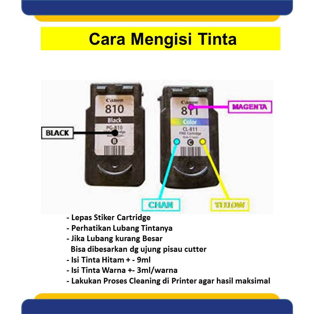 Tinta Solnce Ink Refill Isi Ulang Infus Canon Ip2770 Mp287 Mg2570 Cl 811 Pg 746 Pg57 Warna Biru Cyan Shopee Indonesia