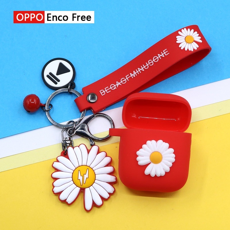 Casing Soft Case Silikon Motif Bunga Daisy Untuk OPPO Enco Free Wireless Bluetooth