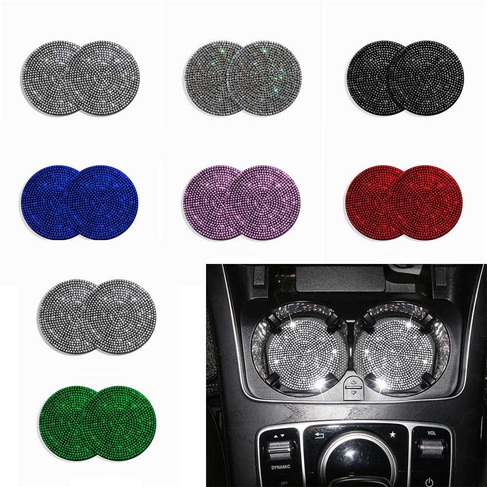 Populer Tatakan Gelas Mobil Berlian Imitasi Aksesoris Interior Bling Silicone Pad