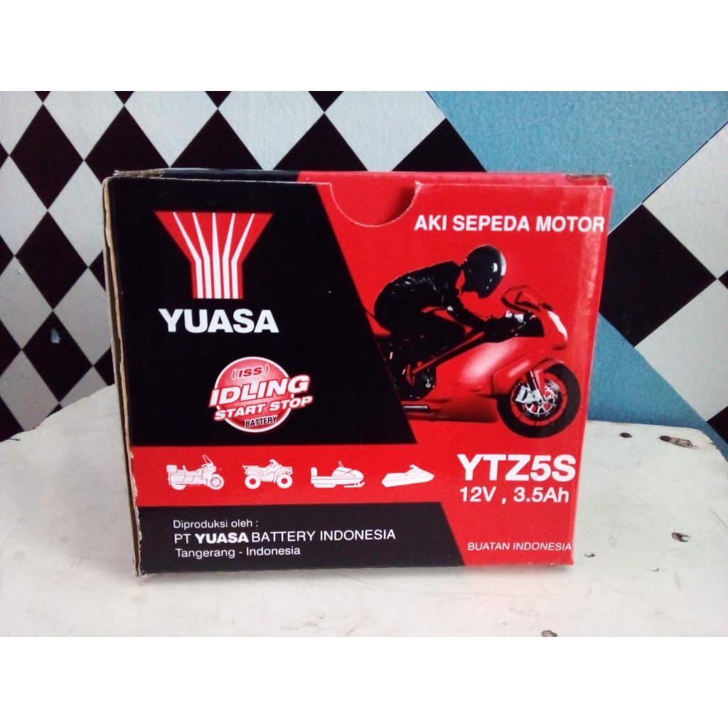 Aki kering motor beat scoopy vario110 mio J YUASA YTZ5S 100℅ asli original