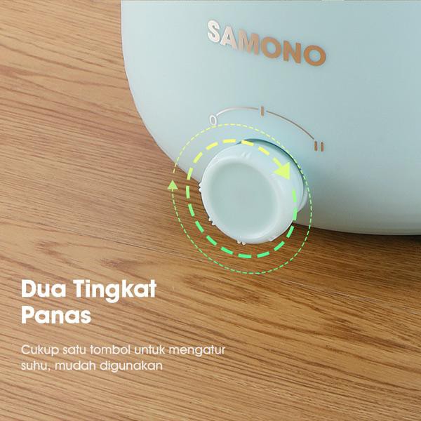 Samono 1.2L Panci Elektrik Listrik Multicooker Kukusan Serbaguna Lowertage 2 Tingkat Panas Stainless Steel Food Grade  SW-DG01