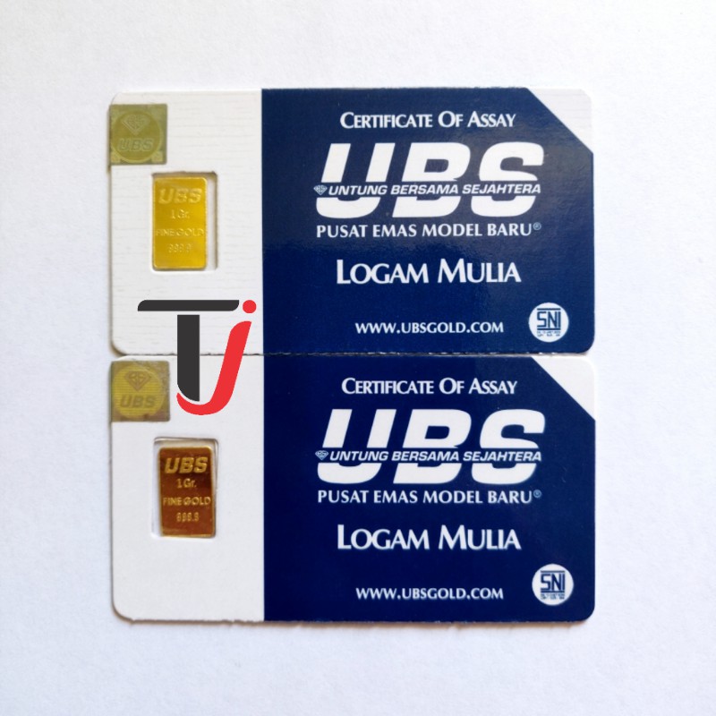 Logam Mulia 24k Ubs 1 Gram Bersertifikat Emas 1gr Sni Mulus