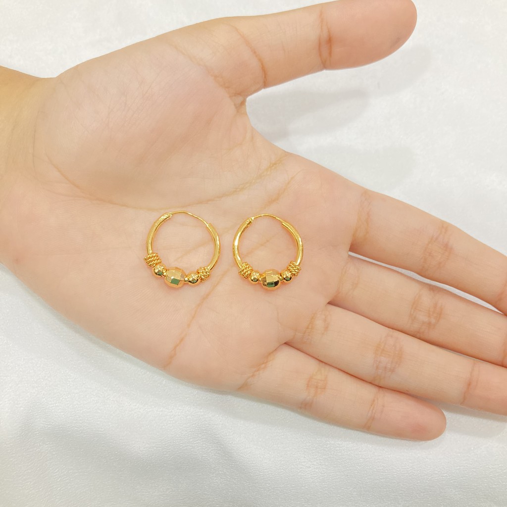 Anting Gipsy Lapis Emas Motif Pentul Aksesoris Perhiasan