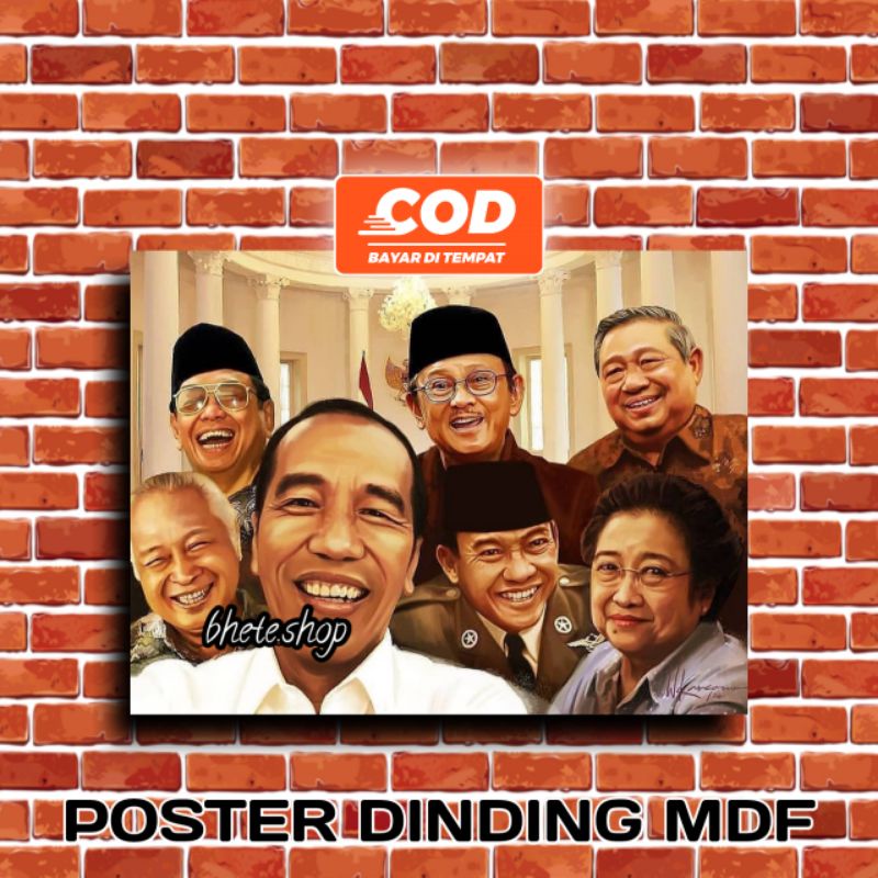 Jual Hiasan Dinding Poster MDF / Dekorasi Dinding 7 Presiden Indonesia ...