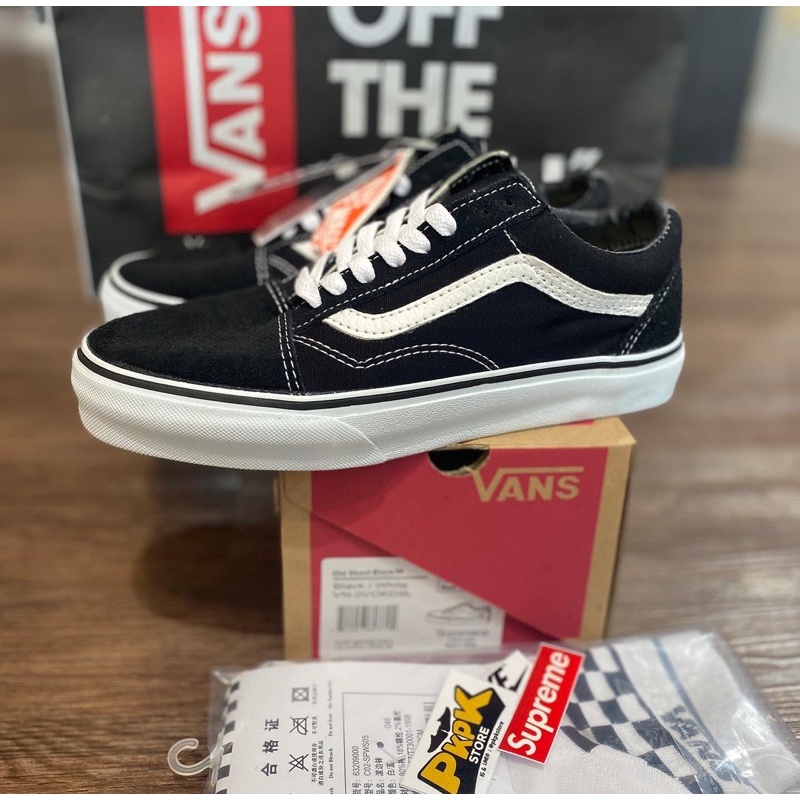 ( BANYAK BONUSNYA ) BEST SELLER SEPATU VANS OLSKOOL “ Black white “