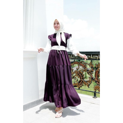 KAREN MAXI (ld102 pjg135) - Gamis Polos Emily Crepe