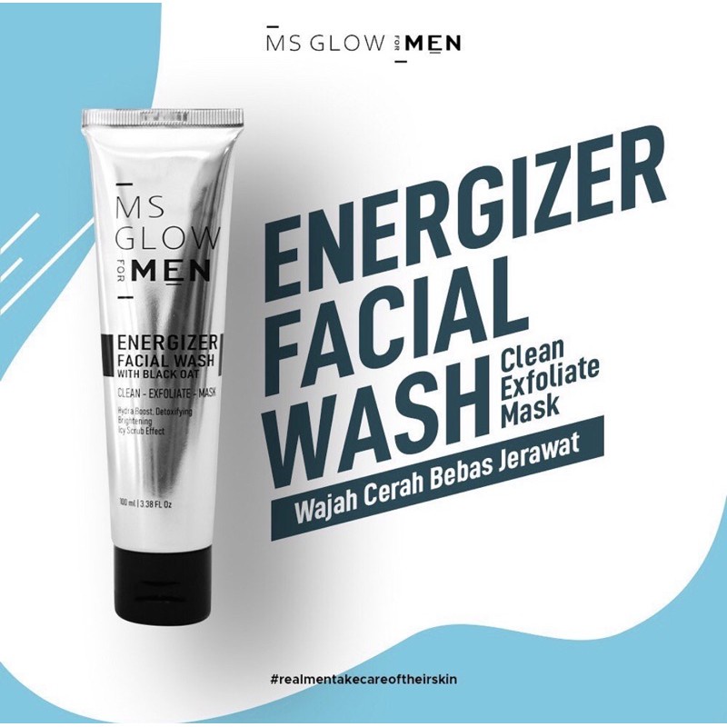 MS Glow For Men Energizer Facial Wash Pembersih Wajah Skincare Pria 100ml