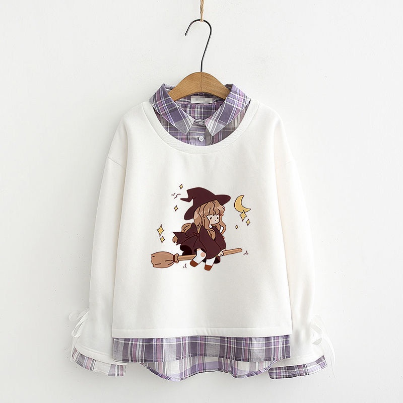 This year's most popular shirt collar Plush sweater for female high school students in early autumn