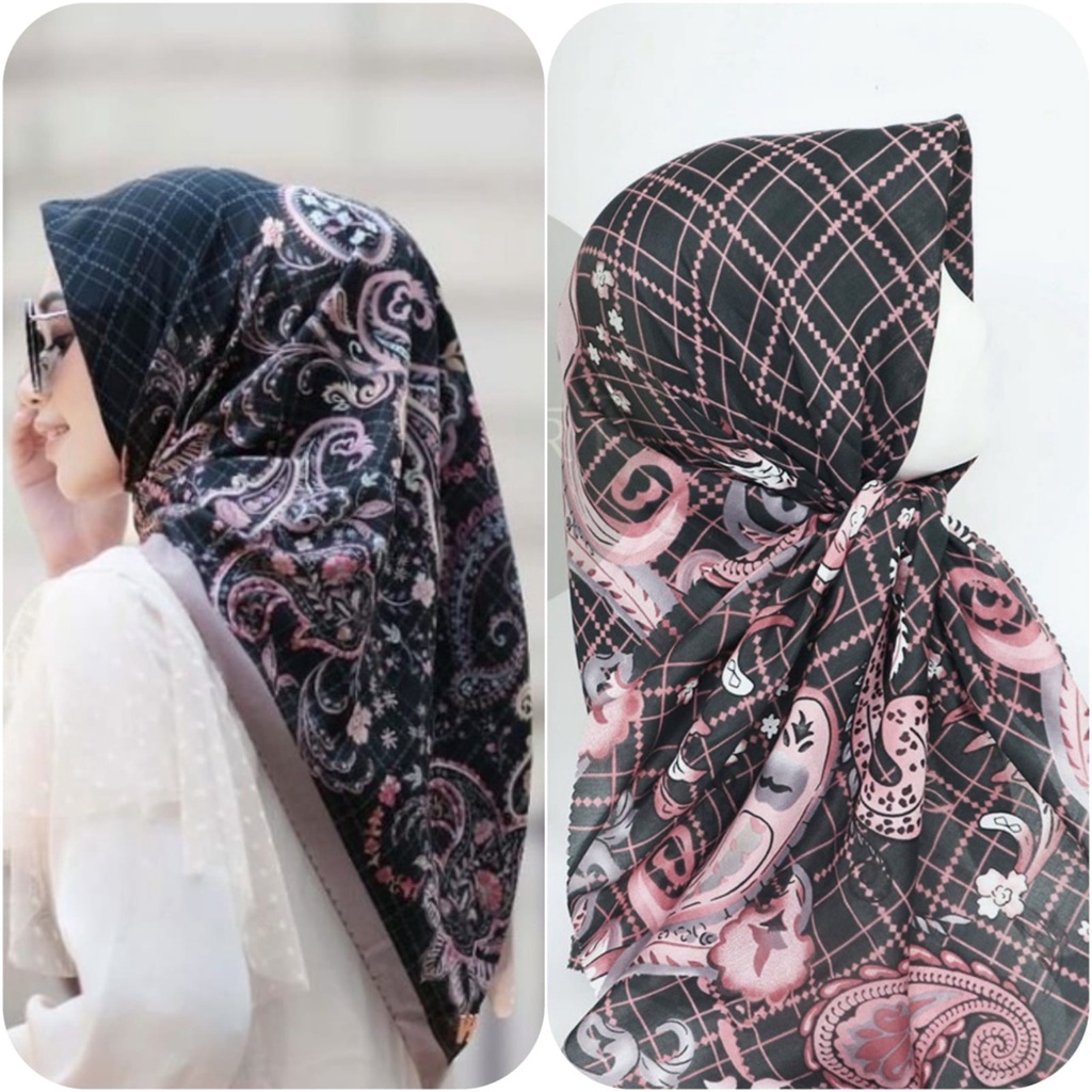 KERUDUNG SEGIEMPAT MOTIF KAYLA SCARF VOAL PRINTING HIJAB SEGI EMPAT LASERCUT SAFA HIJAB