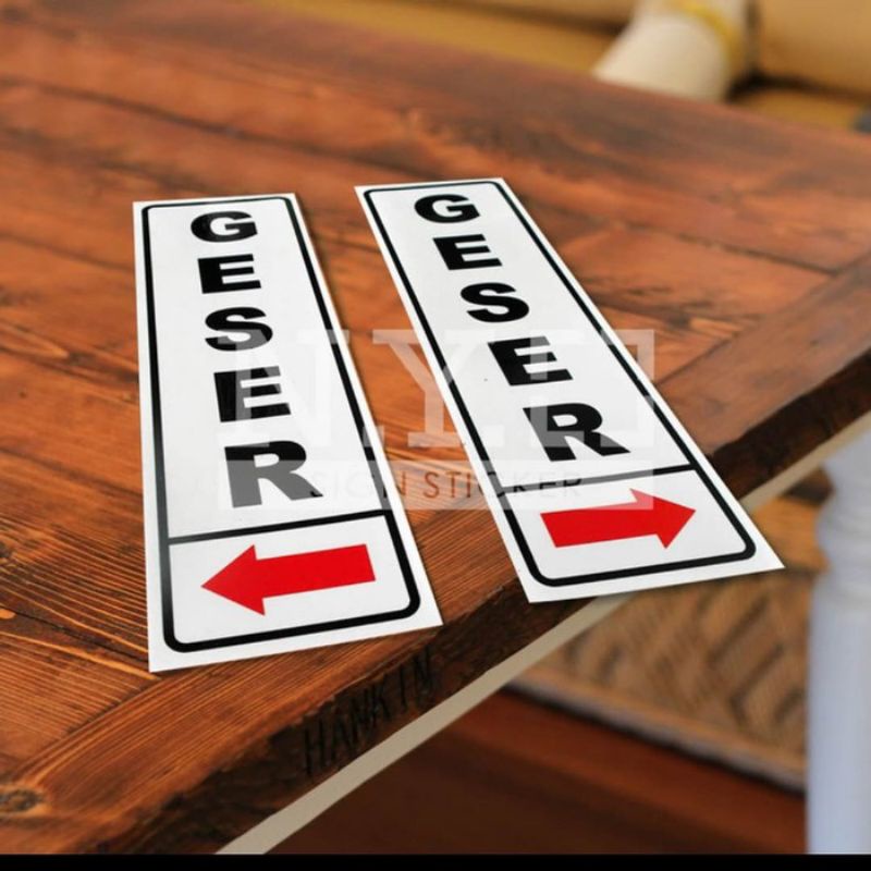 

stiker pintu geser Kanan geser kiri stiker rambu stiker geser pintu