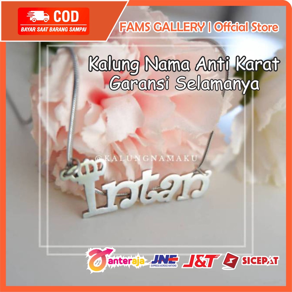Kalung Nama Silver Monel Original Kalung Nama Anak