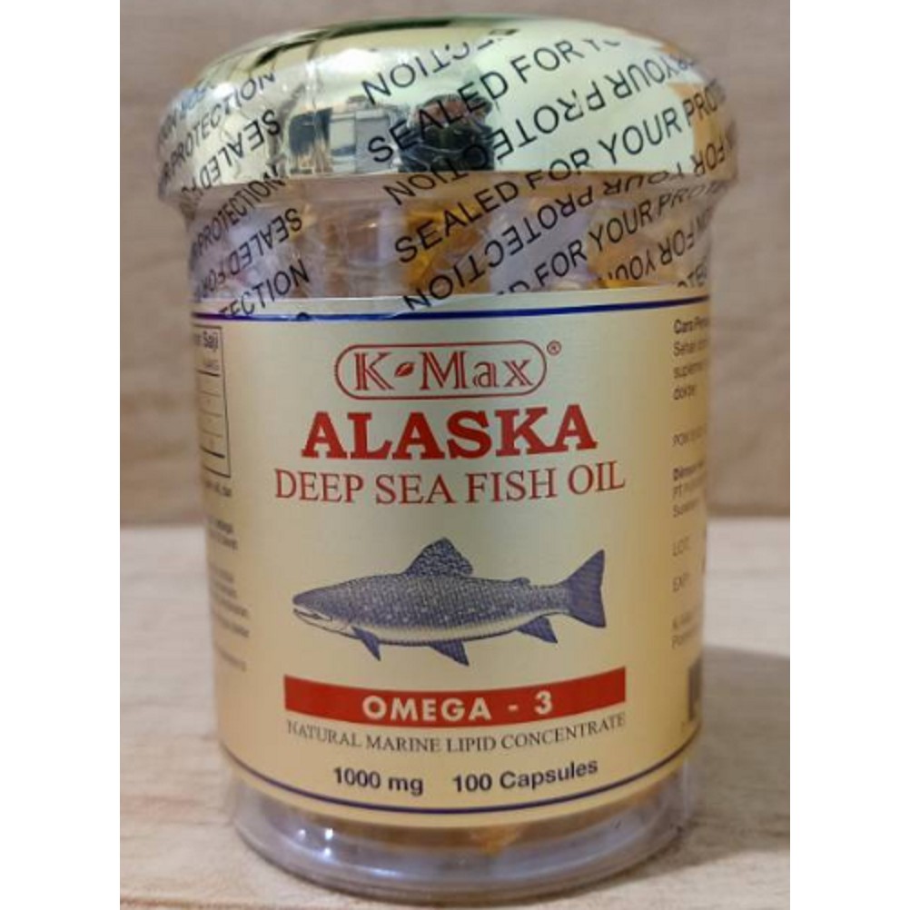 K Max Minyak Ikan Alaska Kuning Kemasan Baru Omega 3 Minyak Ikan Salmon Kmax Deep Sea Fish Oil Indonesia