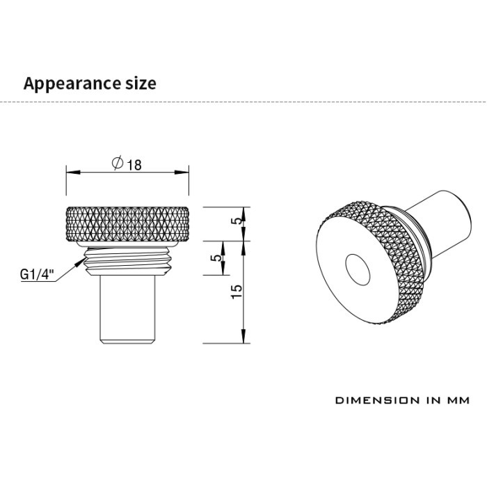 BARROW TCWDL-V1 10K Temperature Sensor Stop Plug Fitting - Silver