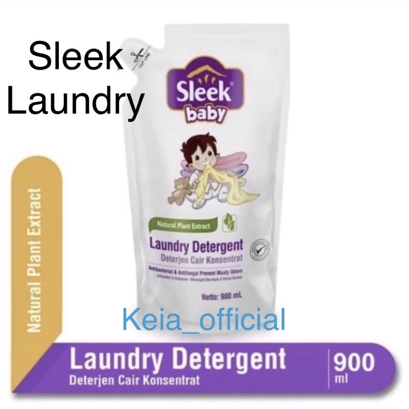 Sleek Refill Laundry &amp; Sleek Bottle, Nipple 900 ml