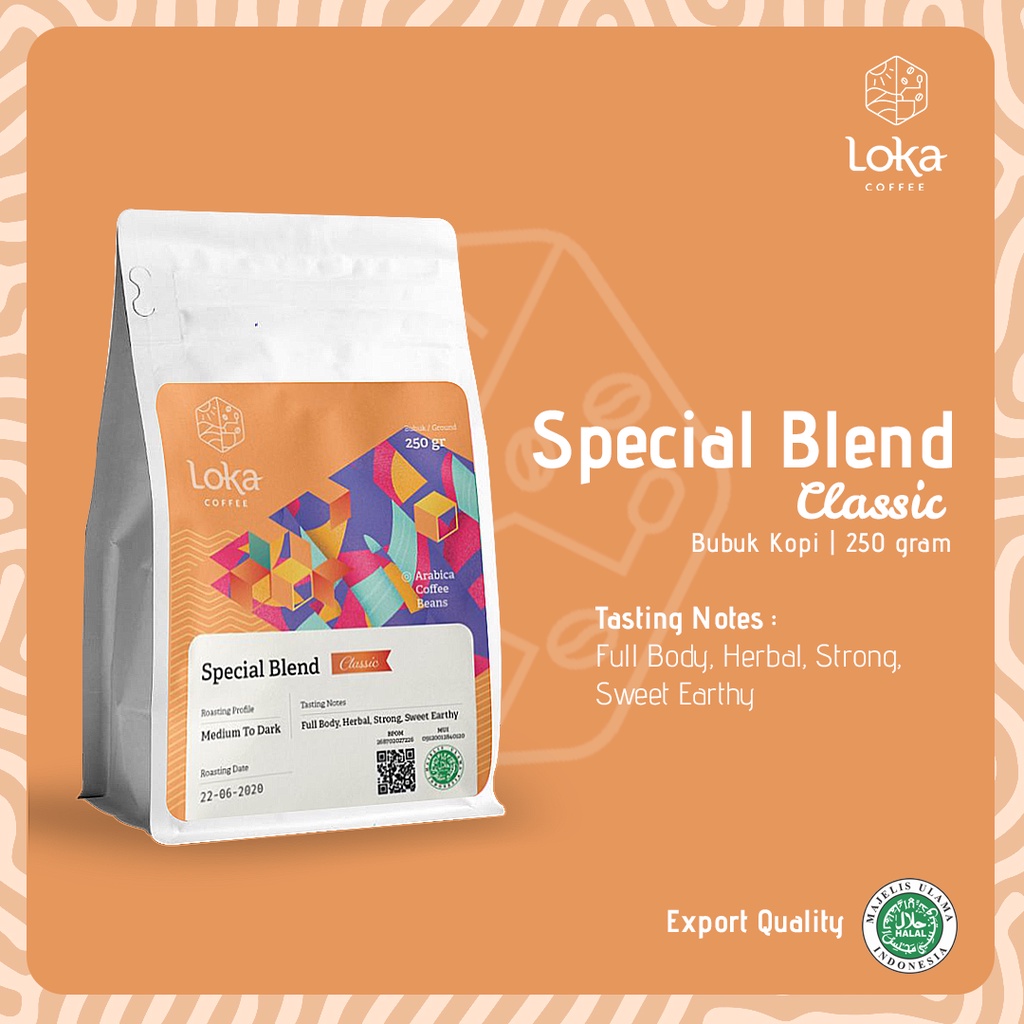 

LOKA COFFEE Kopi Classic Blend - Kopi Arabica Biji Kopi / Bubuk Kopi Fresh Asli - 250 gr