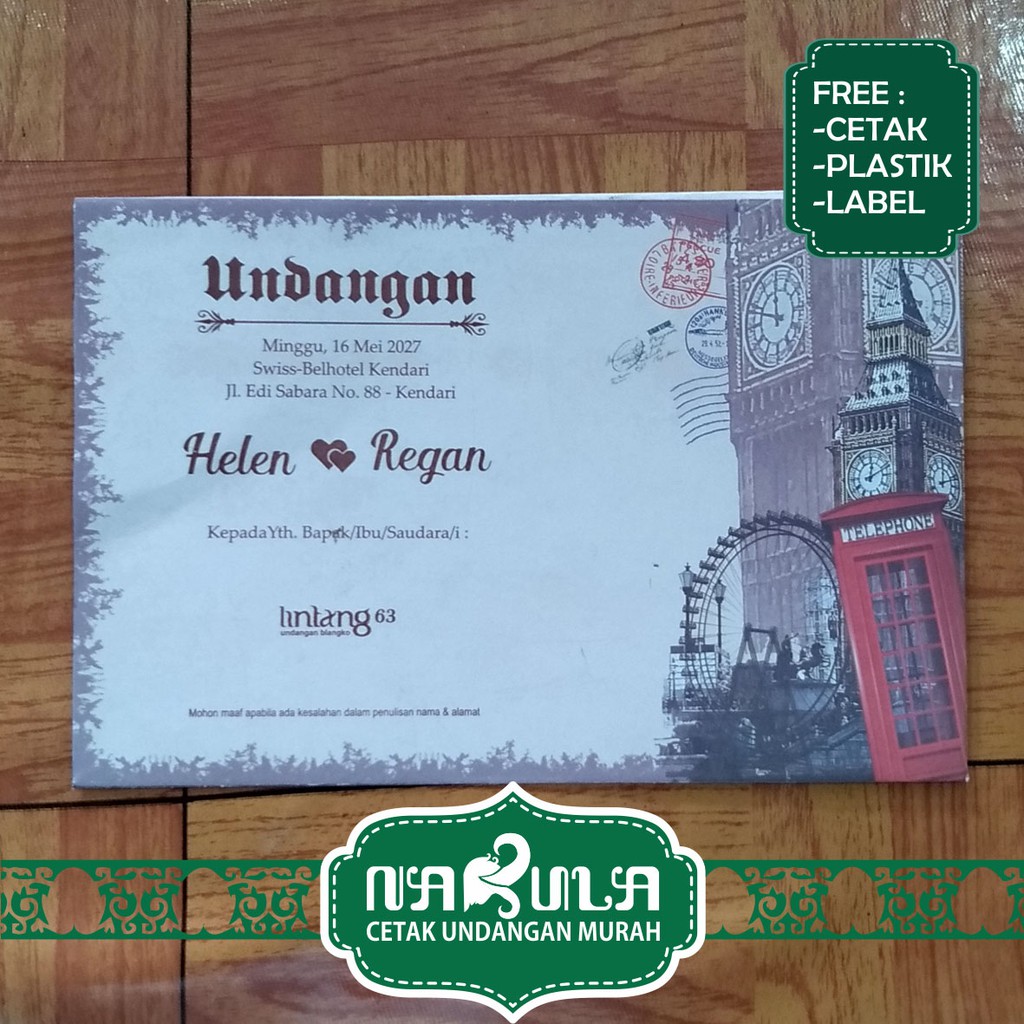 Cetak Undangan Pernikahan / Undangan Khitan Lintang 63 Harga Murah Best Seller