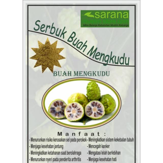 

Serbuk Bubuk Buah Mengkudu 1000gr Asli Atasi Berbagai Penyakit