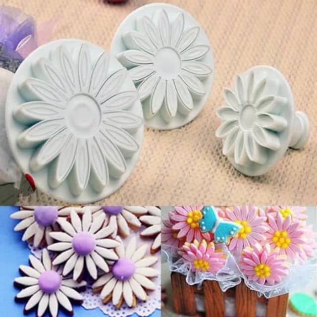 Cetakan fondant clay plunger cutter bunga matahari daisy sunflower