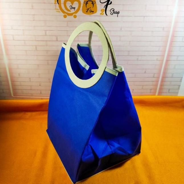 

Kantong Tas Kain Gift Bag Bingkisan Souvenir Gagang Bulat Biru