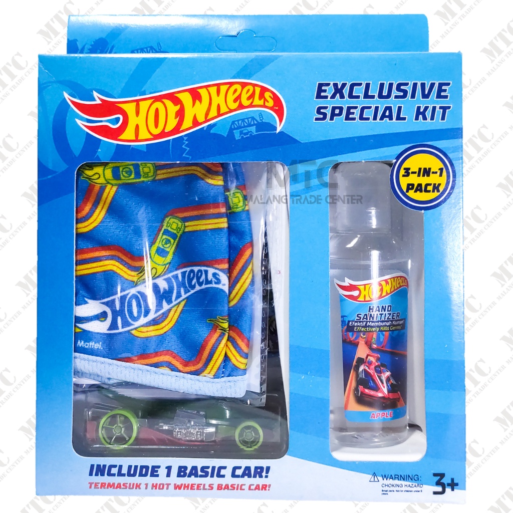 Hot Wheels Exclusive Special Kit 3 in 1 Pack ( Masker, Sanitizer dan Hot Wheels)