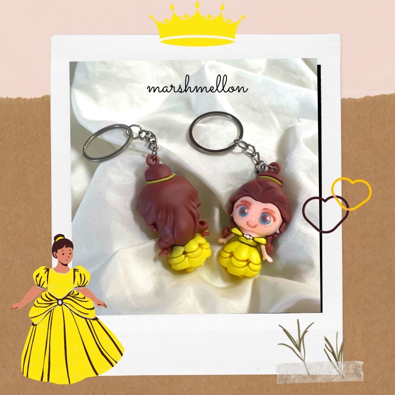 Gantungan Kunci Pop It & Gelang Pop It Pastel Rainbow | Pop It Gurita | Princess Key Chain (Snow White Cinderella Aurora Belle) | Pop It Warna Lilac Pink Tosca Fidget Key Chain Macaron-Belle