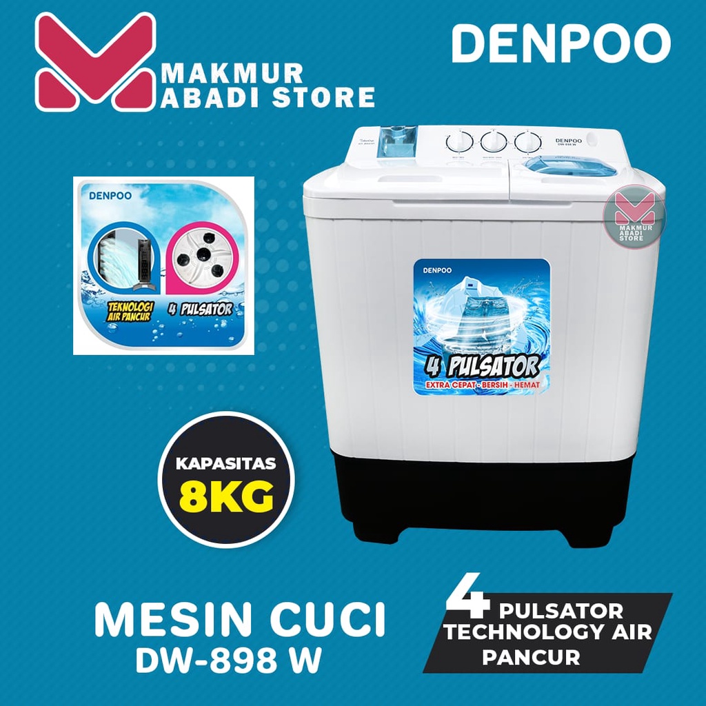 Jual Mesin Cuci Denpoo DW 898 2 TABUNG 8KG | Shopee Indonesia