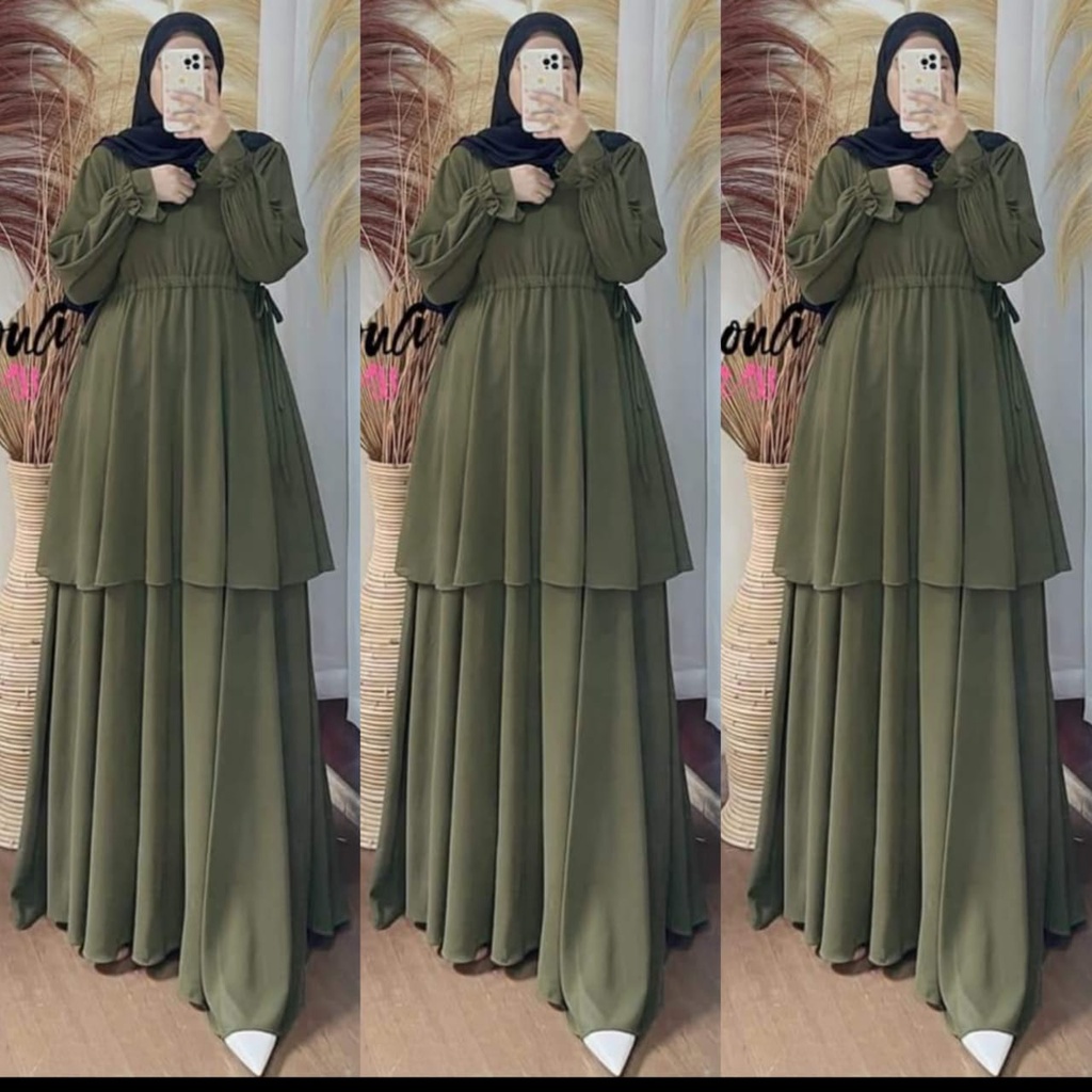 serena maxi gamis malasya ceruty bebydoll / gamis ceruty bebydoll susun/gamis syarii terbaru