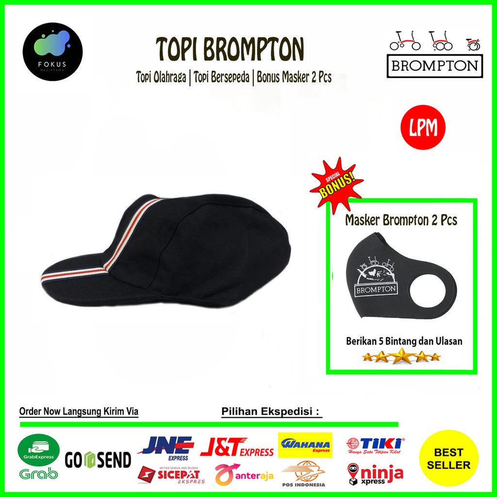 Topi Sepeda Lipat | Topi Olahraga Sepeda Lipat Unisex (List Coklat)