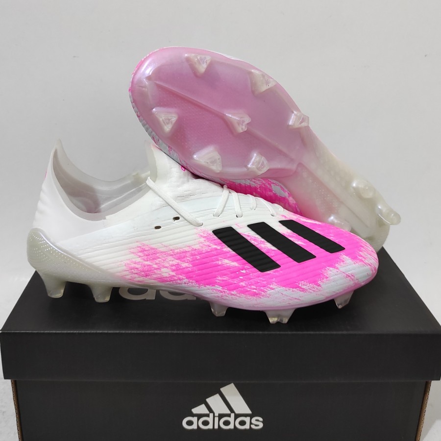 Sepatu Bola adidas X19 White Pink Fg x 19