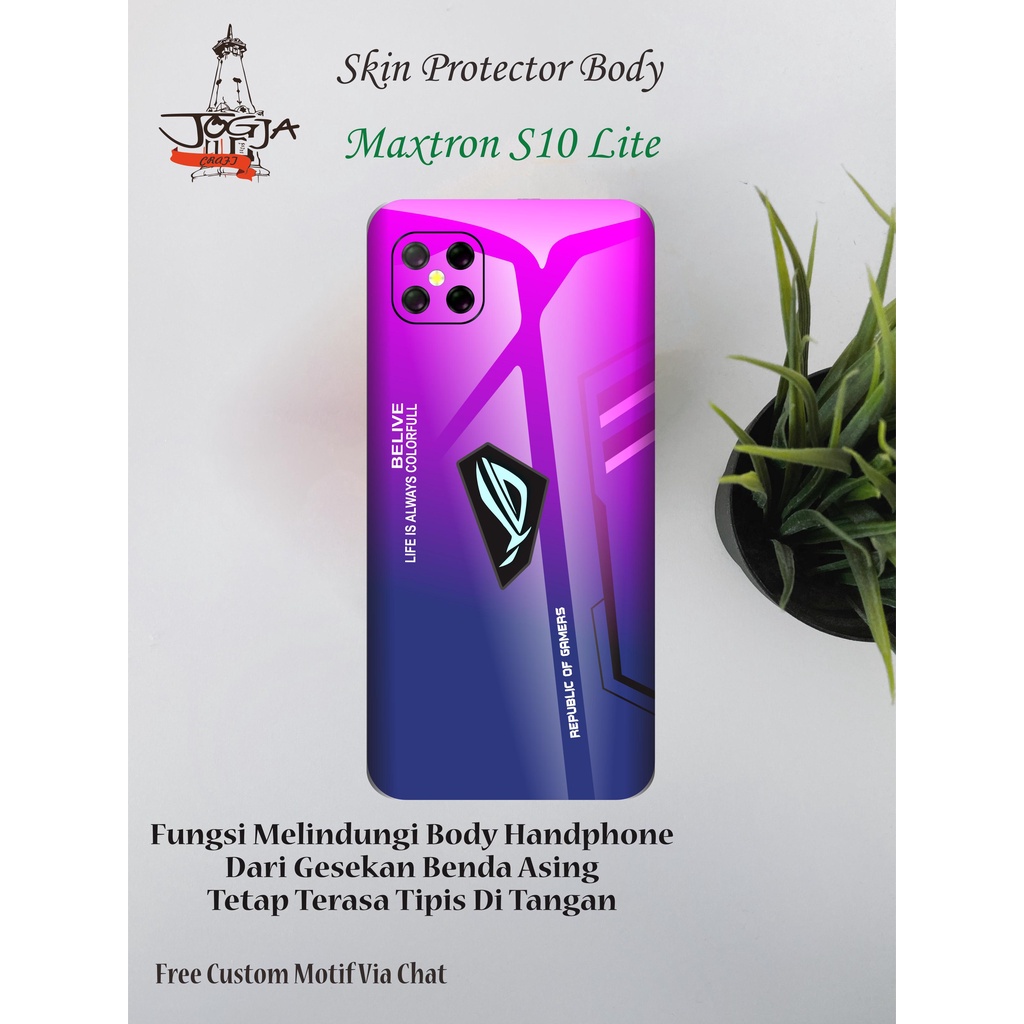 Dapat 2pcs Garskin Hp Maxtron S10 Lite Motif rog 2 - Free Custom Via Chat