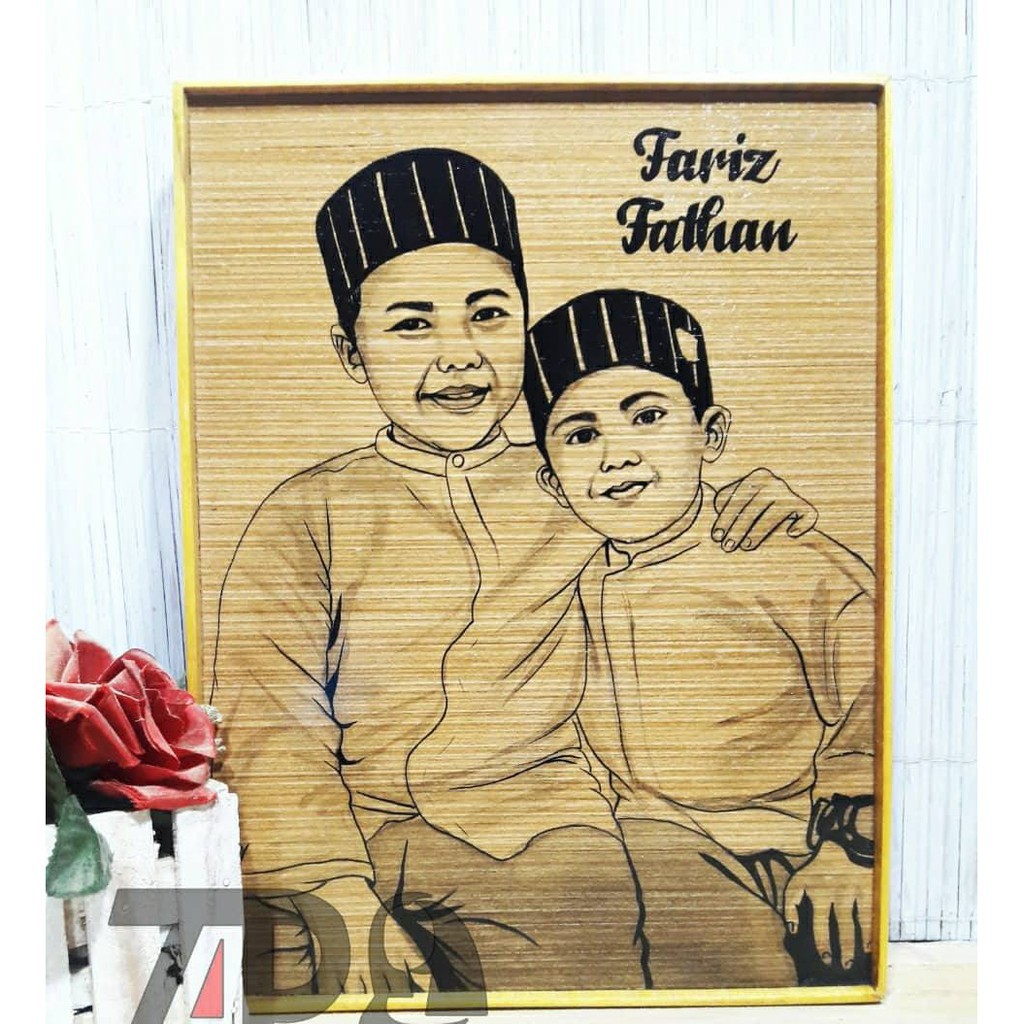 

Talenan lukis 1 wajah hadiah kado wisuda gift hanmade kartun sketsa lucu unik vintage ultah wisuda