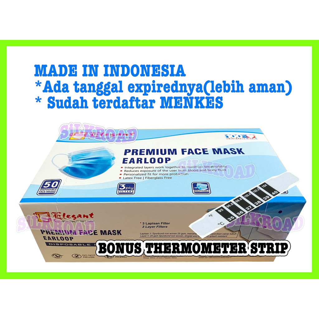 Health >masker mask disposable medis surgical earloop telinga 3 ply best quality kualitas elegant