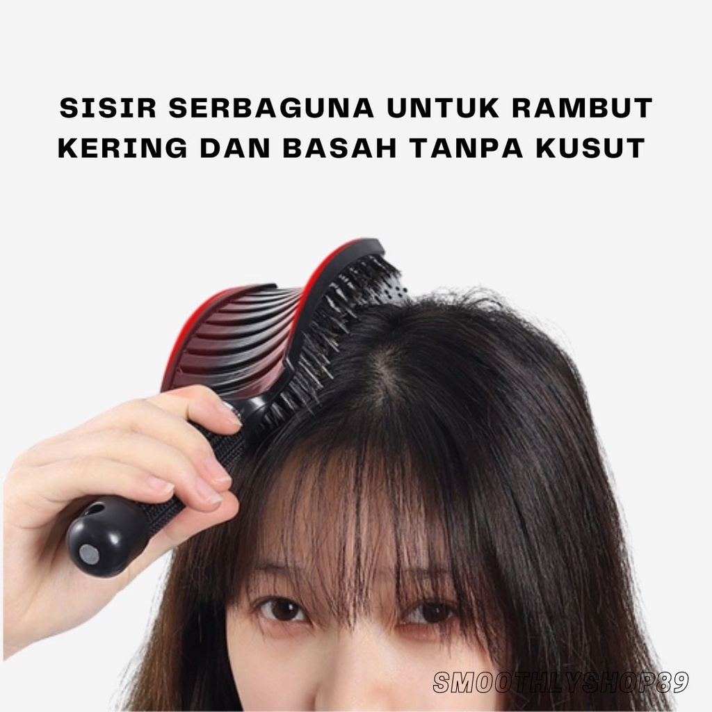 Hair Brush / Sisir Rambut Bentuk Kotak dengan Gagang Bulat Magnet dan Sisir Rambut Bentuk Kotak dengan Gagang Gepeng - FBS750/YBS650