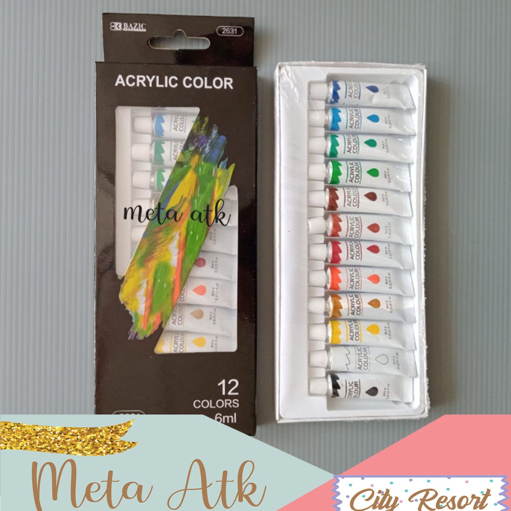

Cat Acrylic / Akrilik Bazic 12 Warna 6ml