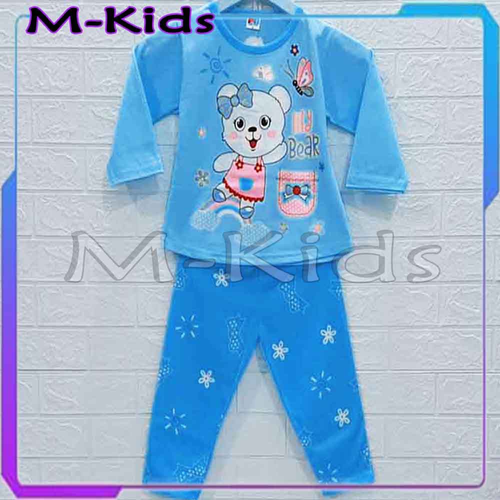 MKids88 - Baju Setelan / Baju Tidur Anak Perempuan Gambar Lily Bear