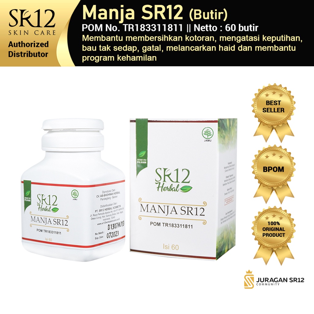 PELANCAR HAID AMPUH / MANJAKANI SR12 ACEH HERBAL / OBAT KEPUTIHAN / KISTA / PROMIL BPOM HALAL